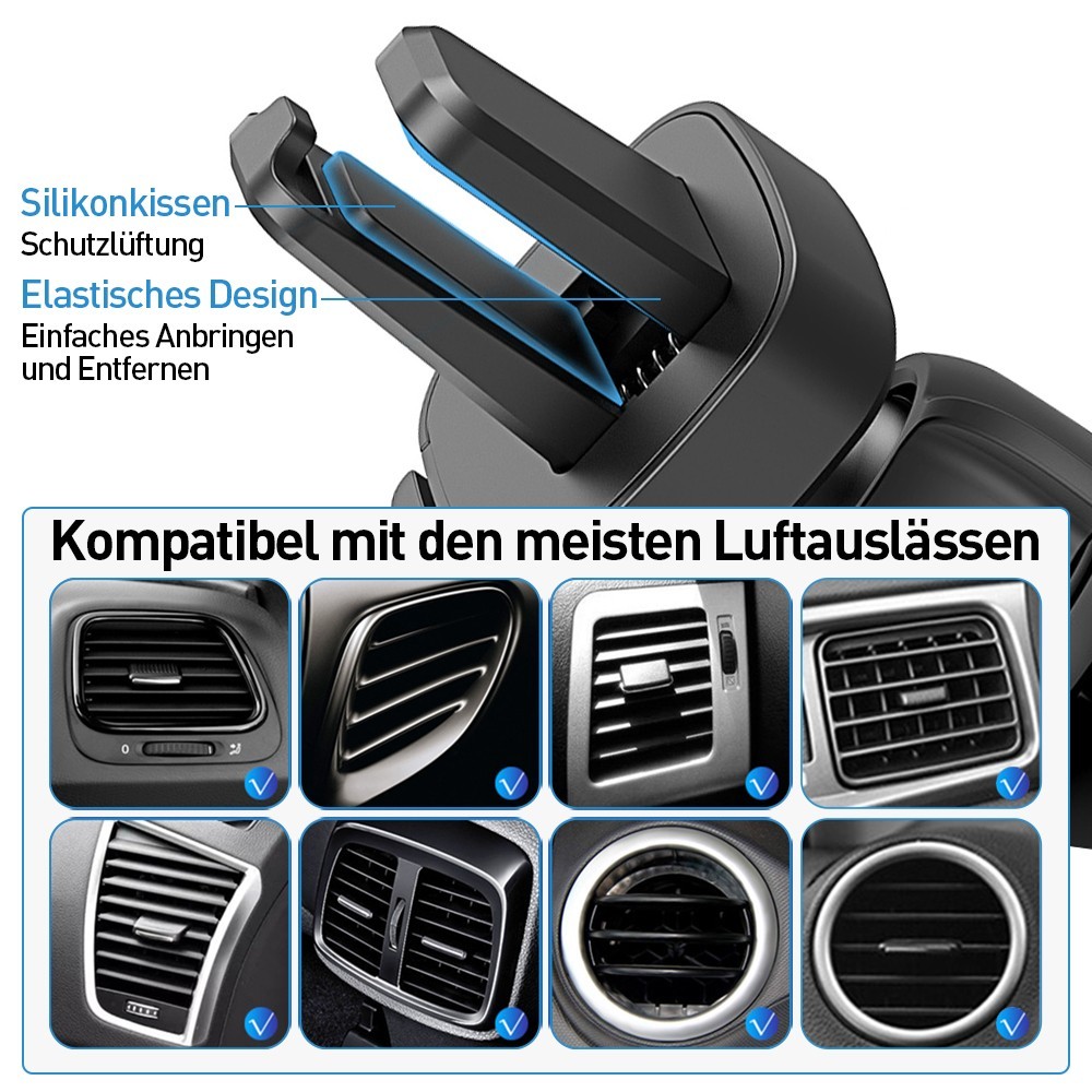 15W Fast Magnetic Wireless Car Charger Mount Transparent Air Vent Phone Holder With Type-C Cable - Image 5