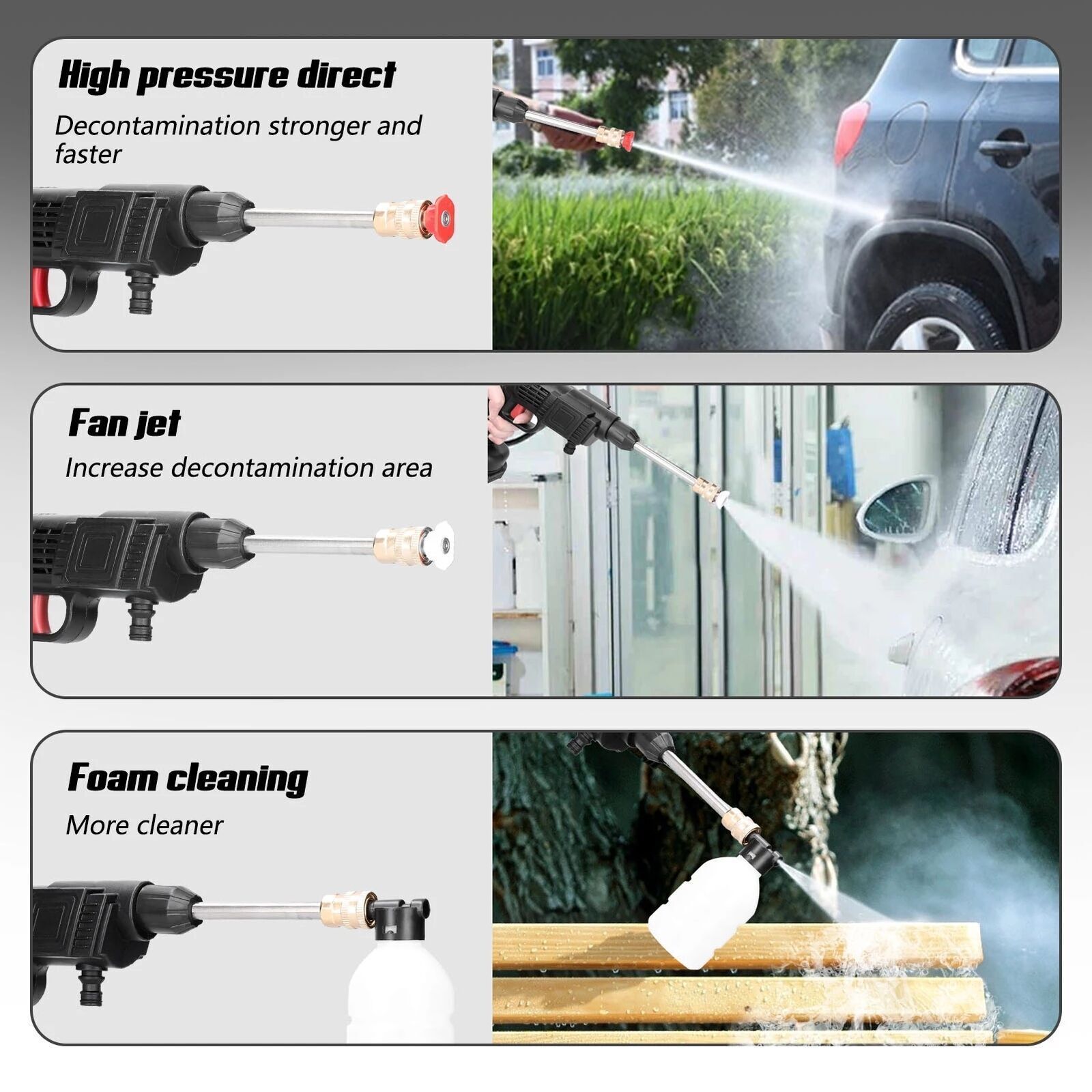 2 Akkus, Tragbarer, Kabelloser Auto-Hochdruckreiniger Mit Jet-Wasser-Waschpistole 1 - Image 4