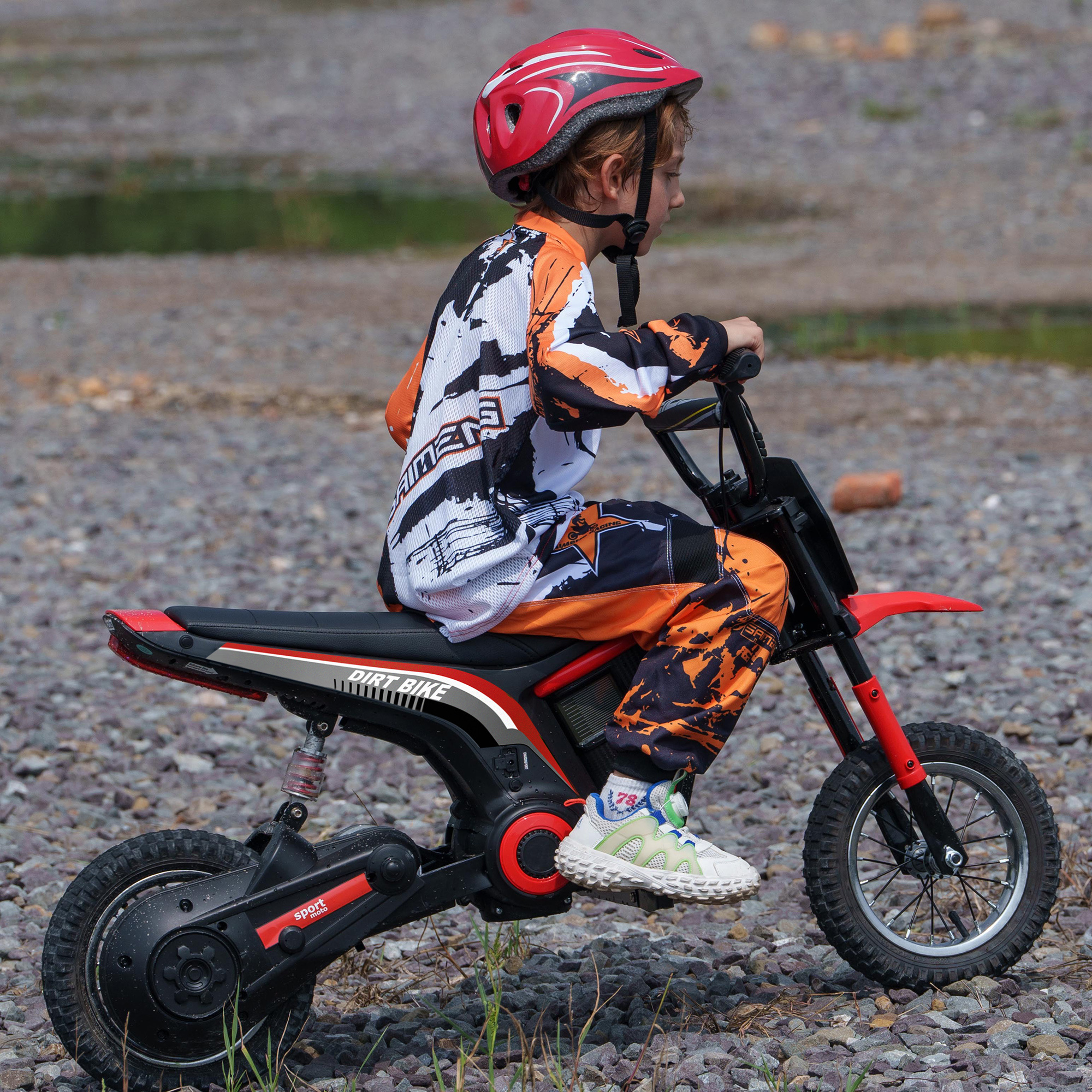Kids Electric Dirt Bike, 24V 350W, 12-inch, Up to 15 MPH, Red - Image 8