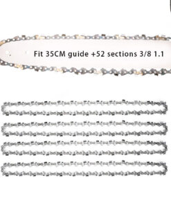 35cm 14 Inch Chainsaw Guide Bar And 4Pcs Saw Chains Set 3 8 Inch 1.1mm 52 Drive Links Semi Chisel