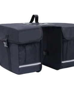 Double Bicycle Pannier for Luggage Rack, Waterproof, 35 L, Black
