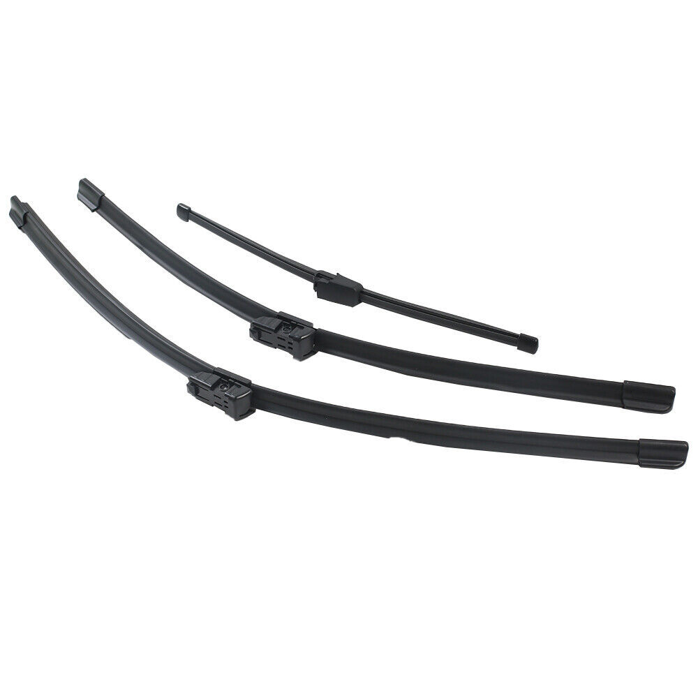 3er Set Scheibenwischer Vorne & Hinten Flachbalkenwischer 60cm 52,5cm 33cm Druckknopf - Image 9