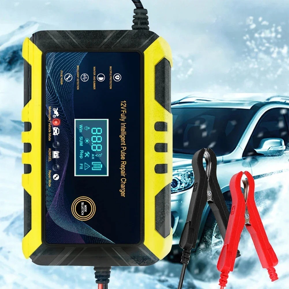 Car Battery Charger 12V 6A Pulse Repair LCD Display Smart Automatic Battery Charger GEL Lead-Acid Charger For Car Motorcycle - Image 5