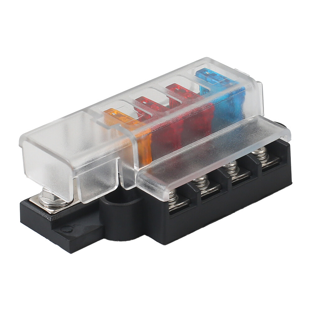 4 Way Blade Fuse Box 12V 24V 32V Max Circuit Fuse Block With Cover For Car RV Boat - Image 6