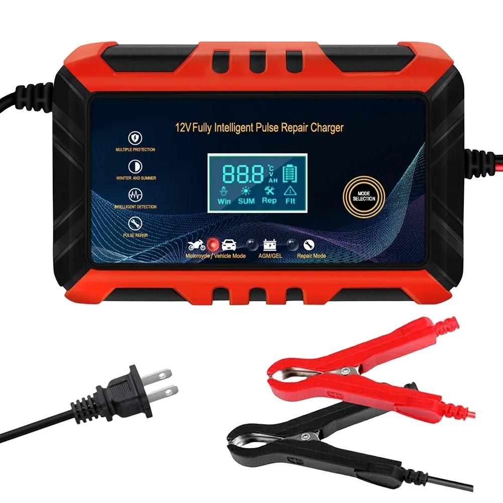 Car Battery Charger 12V 6A Pulse Repair LCD Display Smart Automatic Battery Charger GEL Lead-Acid Charger For Car Motorcycle - Image 3