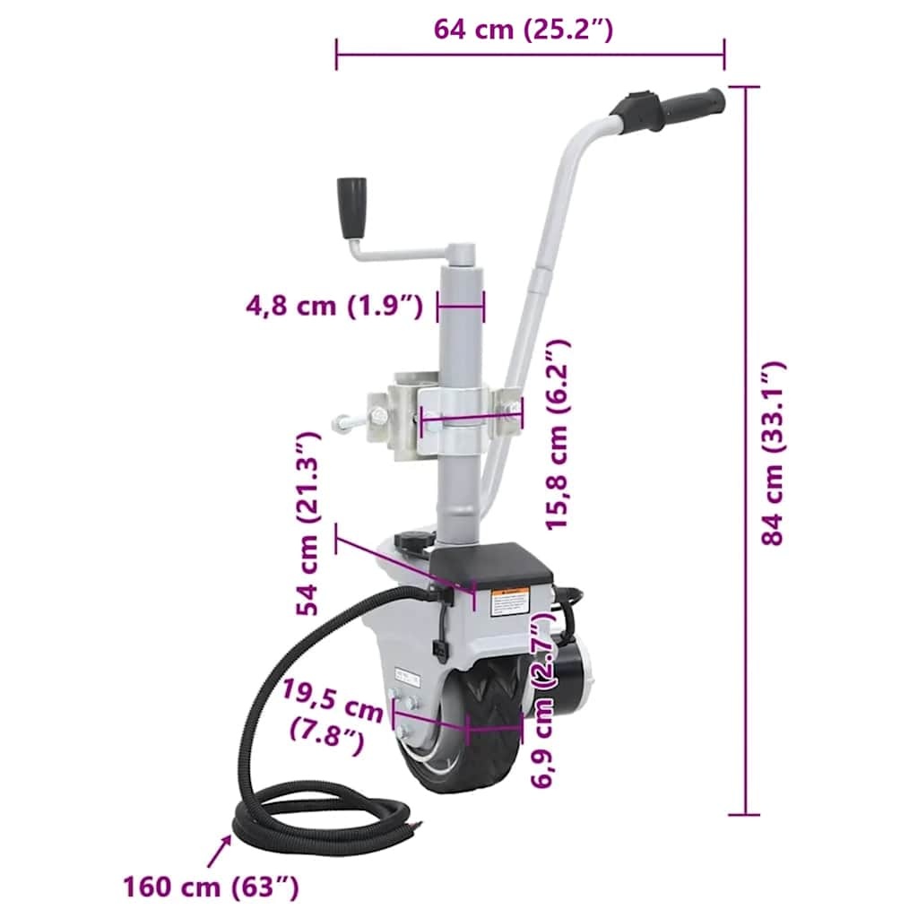 Motorized Support Wheel for Trailers, 12V 350W - Image 5