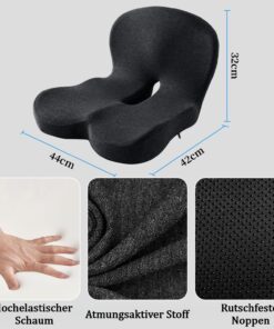 Alternative view of Orthopedic Seat Cushion, Car Seat Cushion, Height-Adjustable Cushion Made Of Memory Foam, Universal Fit