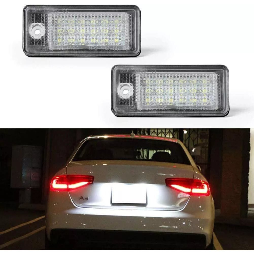 Set Of 2 LED License Plate Lights, CANbus-compatible, Fits A3, A4, A6, And Q7