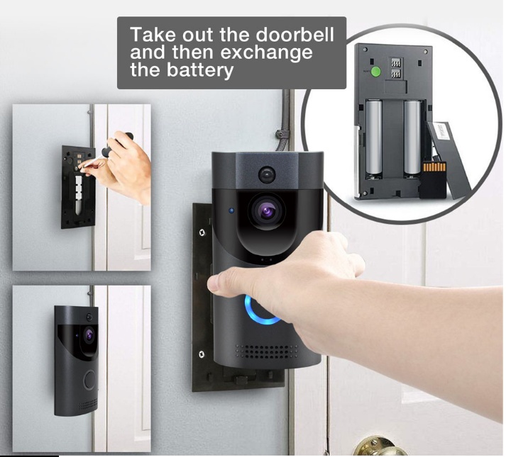 Home alarm smart wifi video doorbell wireless video intercom doorbell mobile phone remote video sea H1 program - Image 2