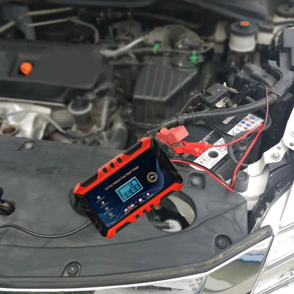 Car Battery Charger 12V 6A Pulse Repair LCD Display Smart Automatic Battery Charger GEL Lead-Acid Charger For Car Motorcycle - Image 8