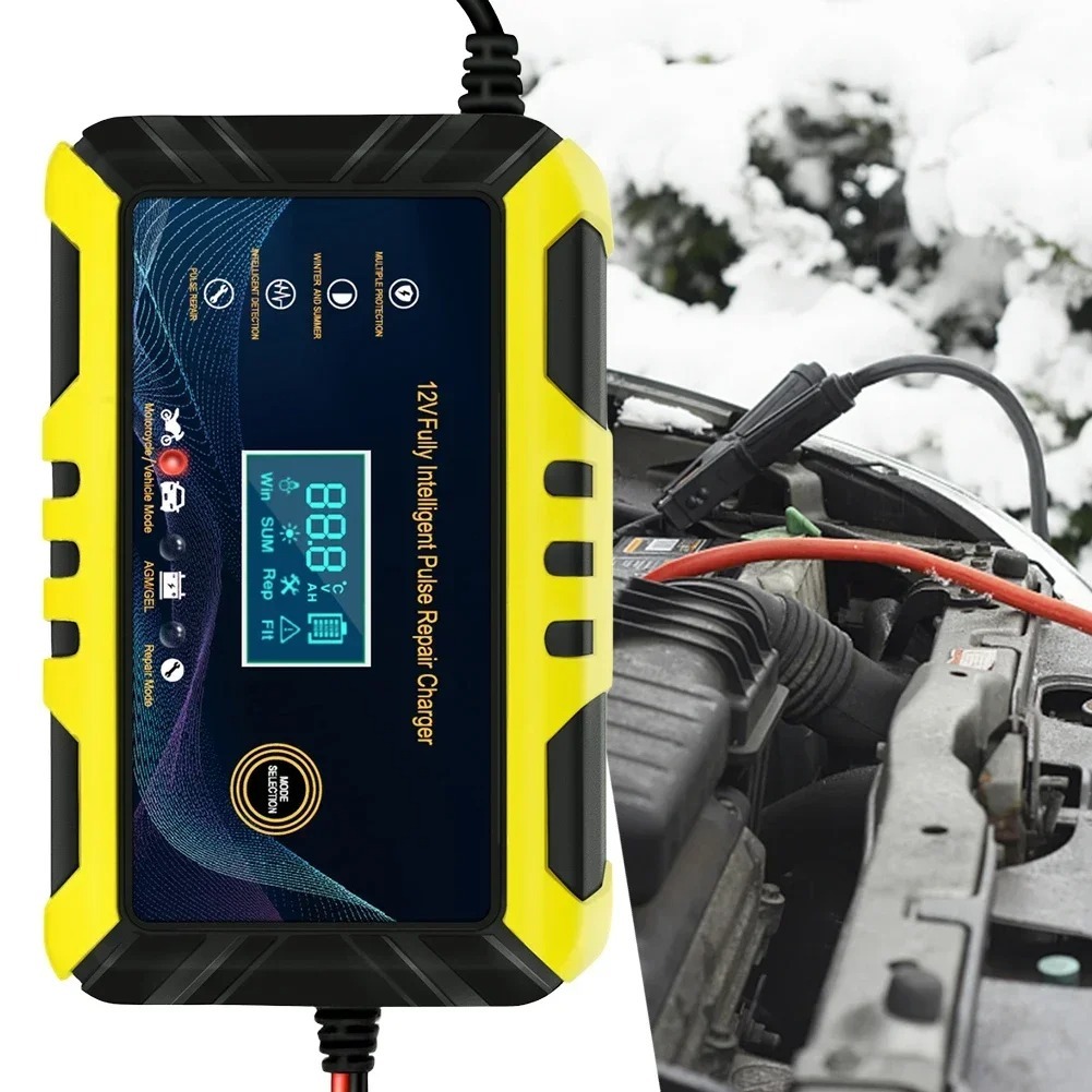 Car Battery Charger 12V 6A Pulse Repair LCD Display Smart Automatic Battery Charger GEL Lead-Acid Charger For Car Motorcycle - Image 6