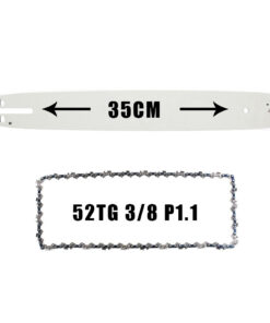 Alternative view of 35cm 14 Inch Chainsaw Guide Bar And 4Pcs Saw Chains Set 3 8 Inch 1.1mm 52 Drive Links Semi Chisel
