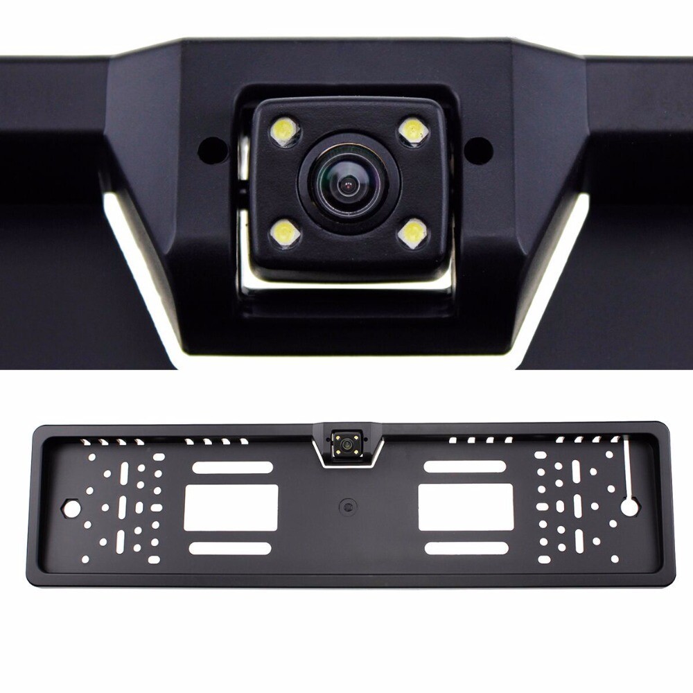 Universal EU License Plate Frame Backup Camera 170 Degree Wide Angle 4 LED Night Vision IP67 Waterproof 12V - Image 2
