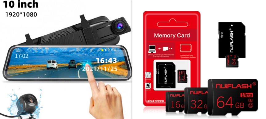 Front and Rear Dual Recording Rear View Mirror Dash Cam - Image 6