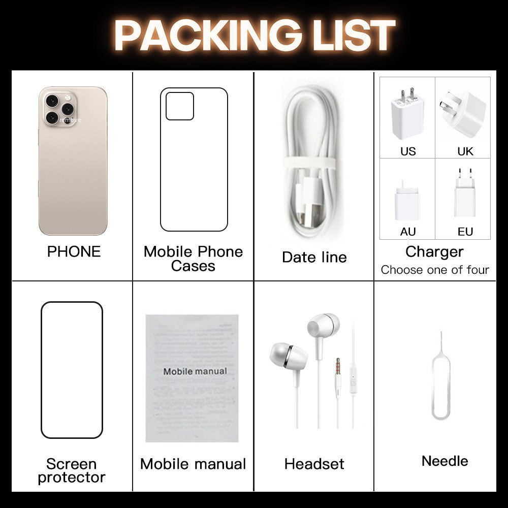 16 Pro Max Unlocked Phone 12GB 256GB Smartphone Android 14 Phone,6800mAh Battery 5G Dual SIM Dual Standby - Image 3
