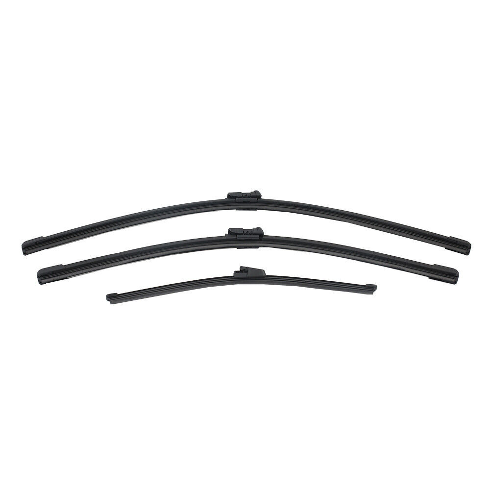 3er Set Scheibenwischer Vorne & Hinten Flachbalkenwischer 60cm 52,5cm 33cm Druckknopf - Image 6