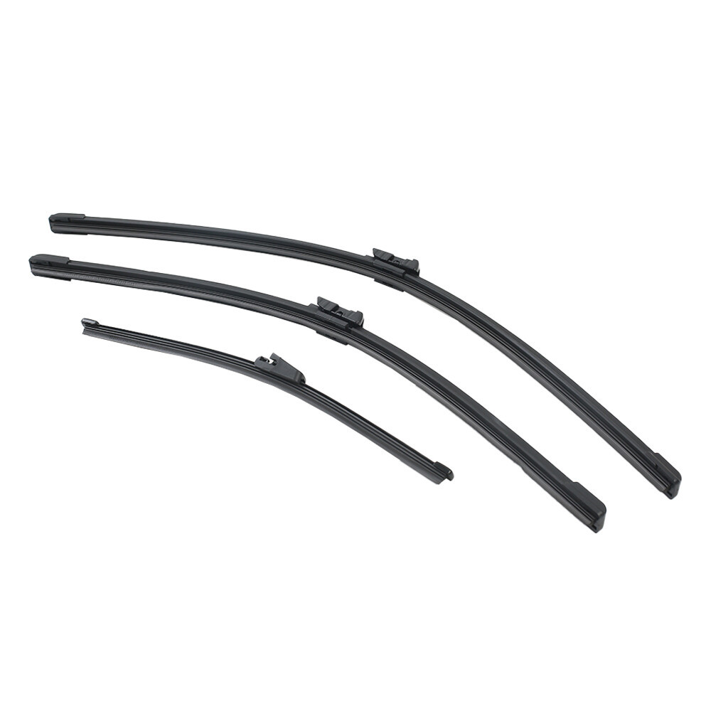 3er Set Scheibenwischer Vorne & Hinten Flachbalkenwischer 60cm 52,5cm 33cm Druckknopf - Image 5