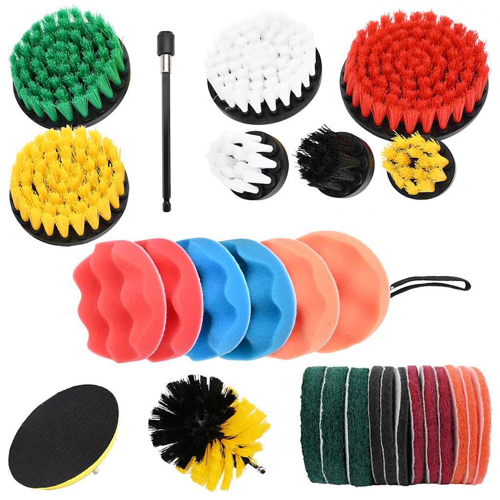 Drill Brush Set 28 Pieces Multicolor and Car Cleaning Brush Set - Image 2