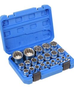 Alternative view of 21 Pcs Half Inch Drive Multi Tooth Socket Set 8 To 36mm 12 Point Spline Metric Sockets For Auto Repair
