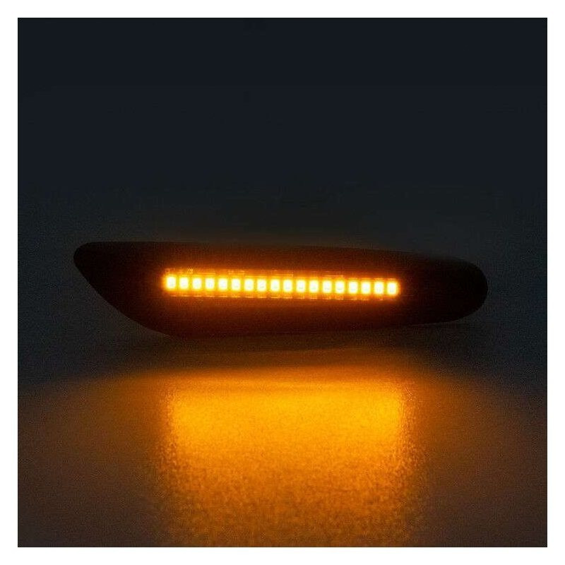 2Pcs Black Smoked Lens LED Side Indicator Marker Lights Dynamic Sequential Turn Signal 12V - Image 4