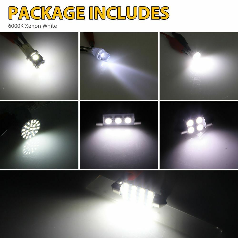 42Pcs Car Interior White LED Light Bulbs Combo Kit For Dome Map Door Trunk License Plate 12V - Image 4