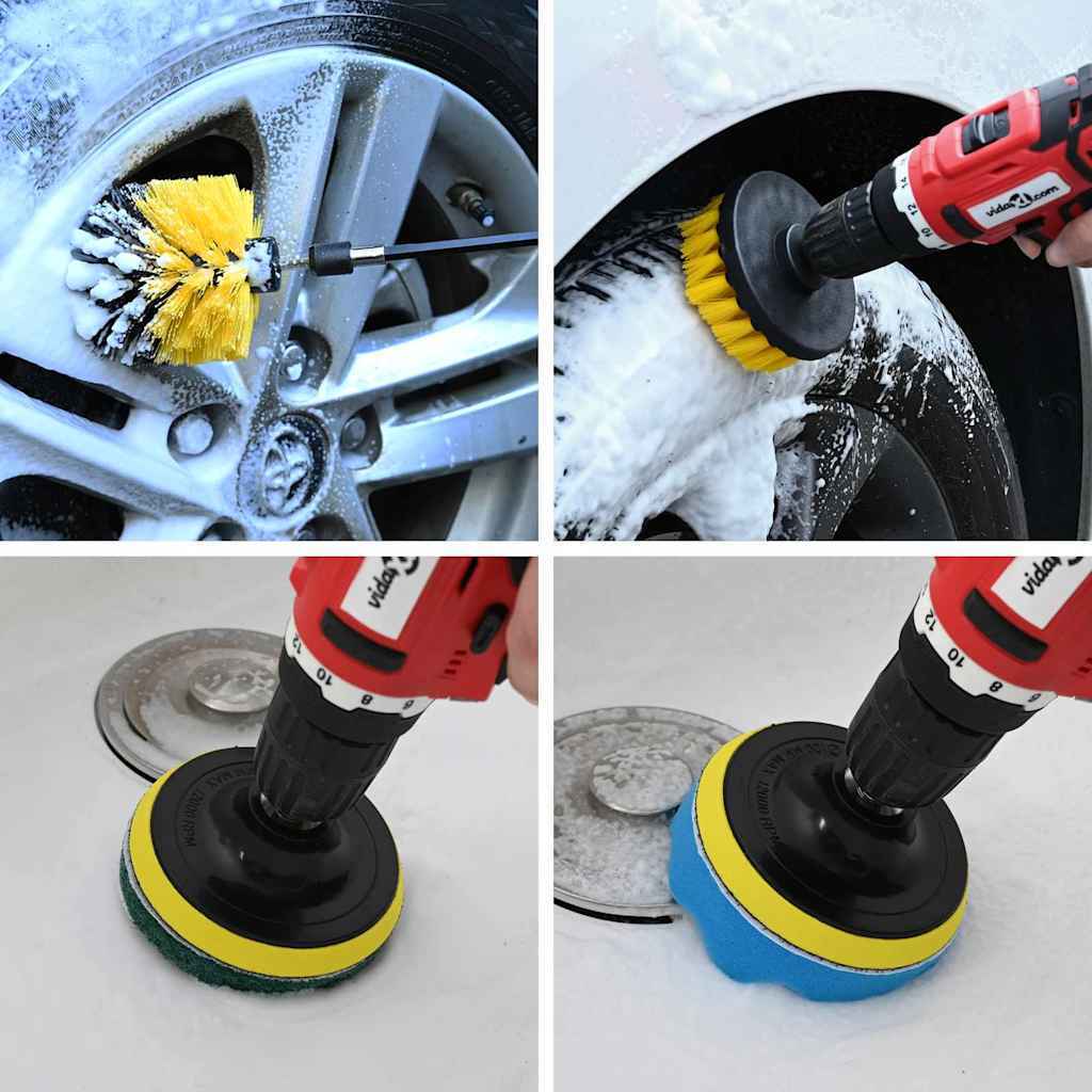 Drill Brush Set 28 Pieces Multicolor and Car Cleaning Brush Set
