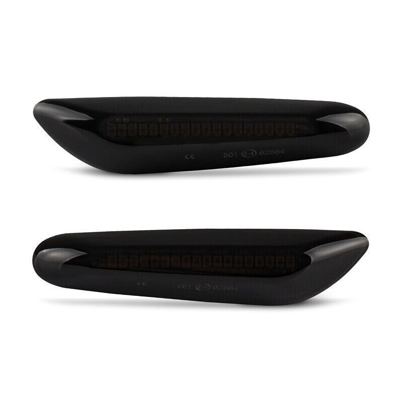 2Pcs Black Smoked Lens LED Side Indicator Marker Lights Dynamic Sequential Turn Signal 12V - Image 2