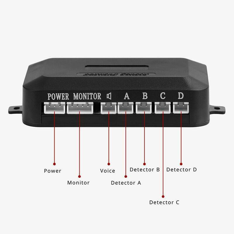 4-Sensor Parking Assist 12V PDC Reverse Parking Sensor Set With Audible Alarm & Drill, Black - Image 4