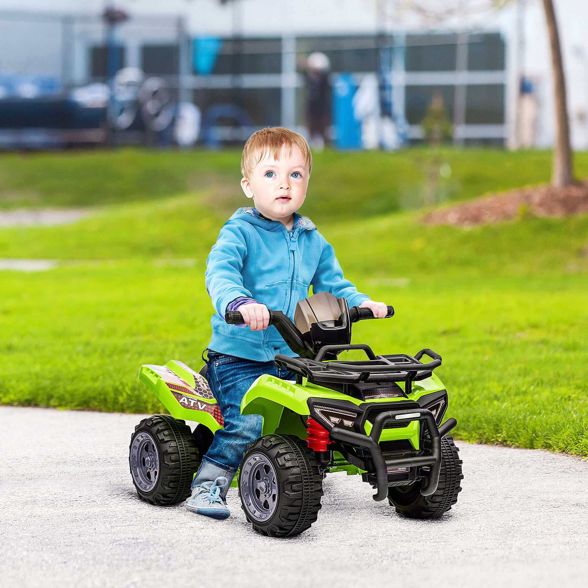 6V Kids Electric Ride On Car Toddlers Quad Bike All Terrain Vehicle Toy With Music For 18-36 Months Green - Image 2