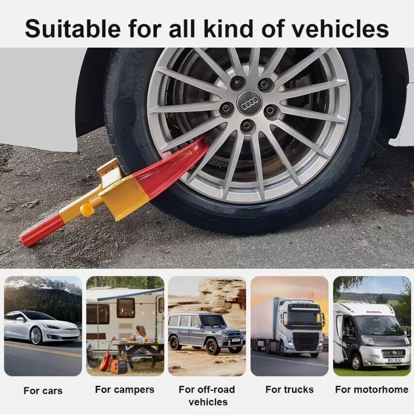 High Performance Wheel Clamps With Safety Lock For Caravans, Cars Vans And Trailers DE - Image 10