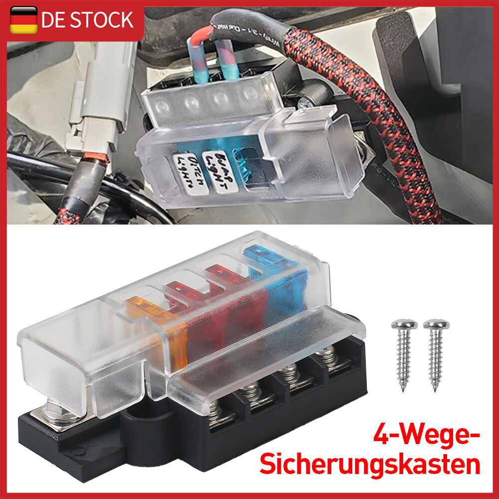 4 Way Blade Fuse Box 12V 24V 32V Max Circuit Fuse Block With Cover For Car RV Boat - Image 8