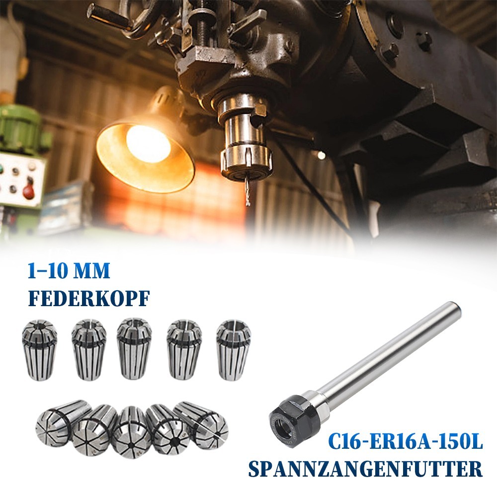 11-piece ER16 Collet Set 1-10mm With 8 Mm Extension Rod, 0.008 Mm Precision, For CNC Milling Machines - Image 5