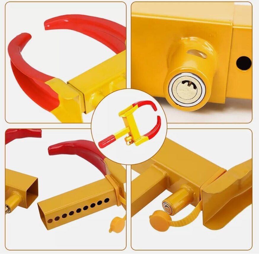 Heavy Duty Adjustable Wheel Lock Clamp 180mm-300mm Anti Theft Security Tire Lock With 2 Keys For Trailer RV Car SUV - Image 3