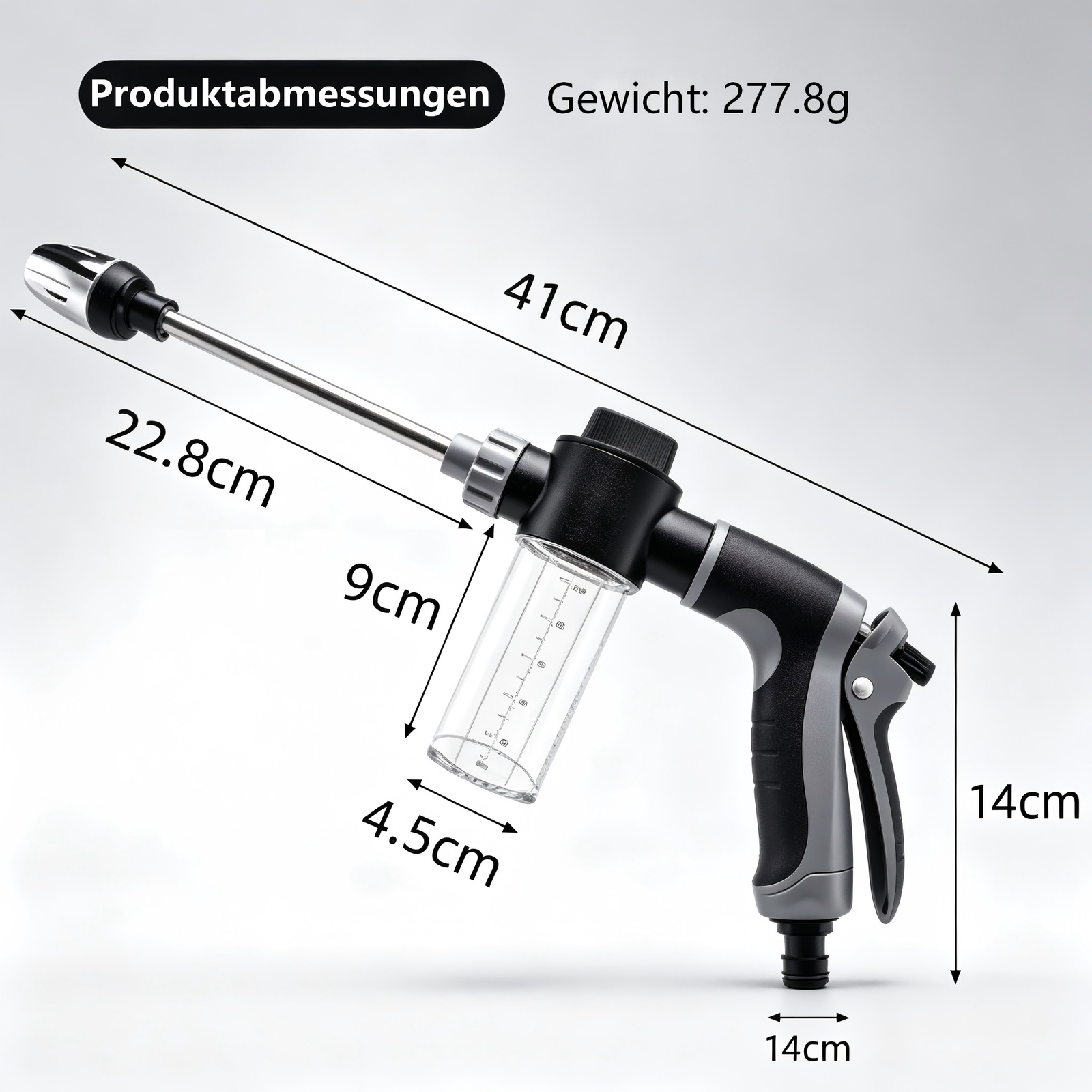 High Pressure Car Wash Spray Gun Wand With Foam Cannon Set Aluminum Alloy Auto Cleaning Nozzle 6-10m Range - Image 3