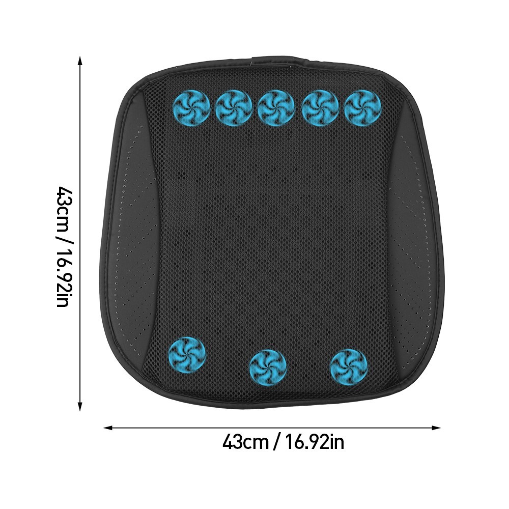 Universal USB Powered Cooling Car Seat Cushion Breathable Ice Silk Ventilated Chair Pad With Fan - Image 9