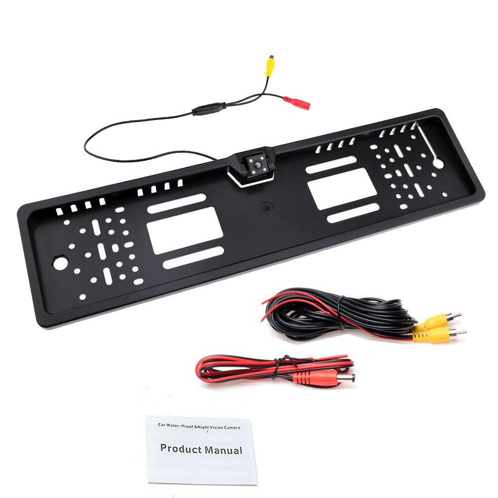 Universal EU License Plate Frame Backup Camera 170 Degree Wide Angle 4 LED Night Vision IP67 Waterproof 12V - Image 6