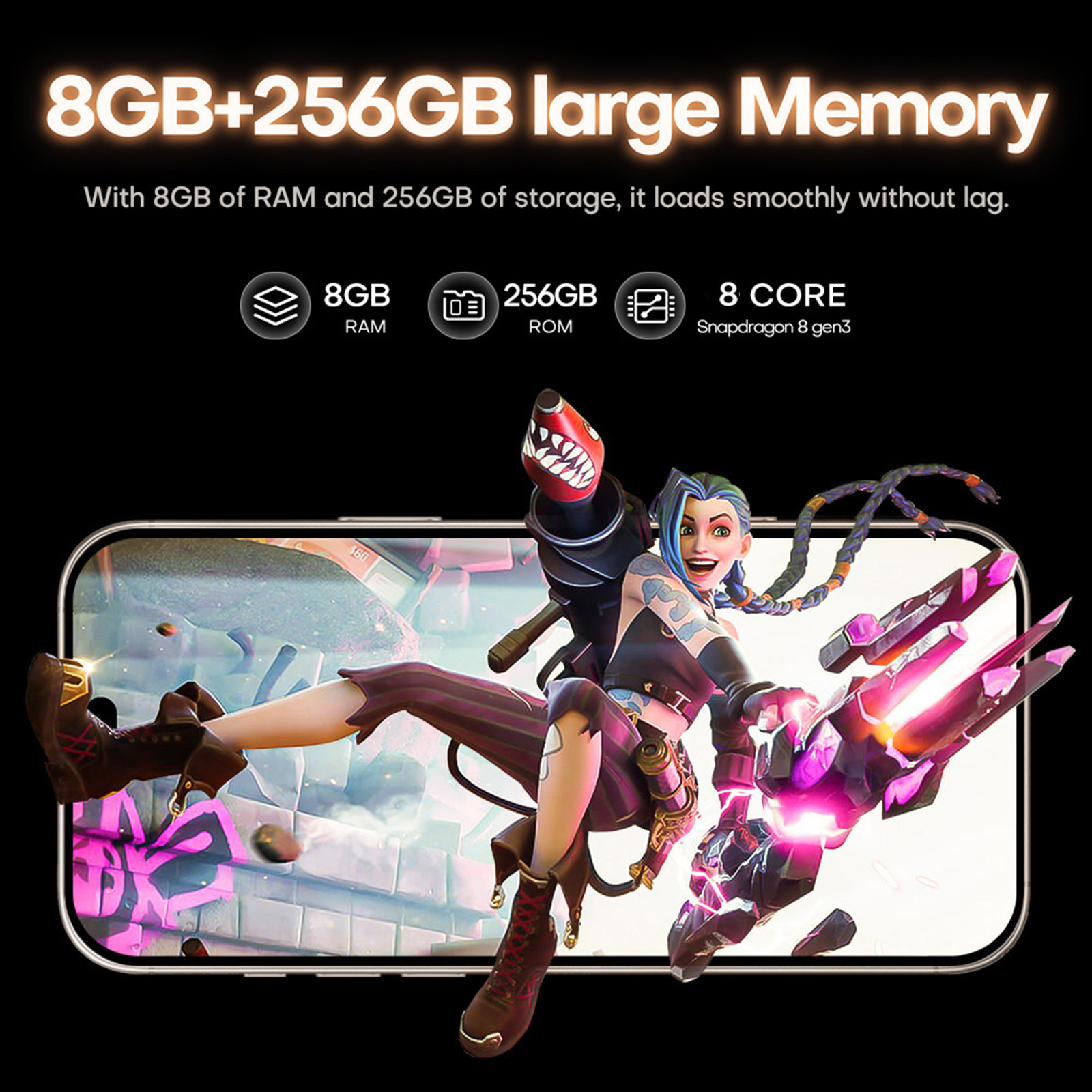A15 Unlocked Smartphone Phone 8GB 256GB 6800mAh Android14.0 6.8inch 5G - Image 6