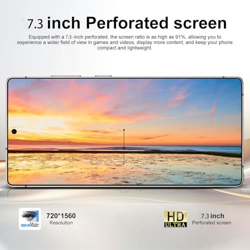 C25 Ultra Unlocked Phone,5G Smartphone 8GB 256GB 7.3-inch Android 14 Cell Phone 6800mAh Large Battery Dual SIM Face GPS - Image 9