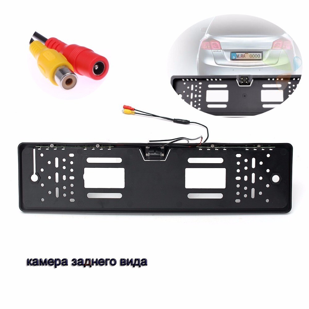 Universal EU License Plate Frame Backup Camera 170 Degree Wide Angle 4 LED Night Vision IP67 Waterproof 12V - Image 4