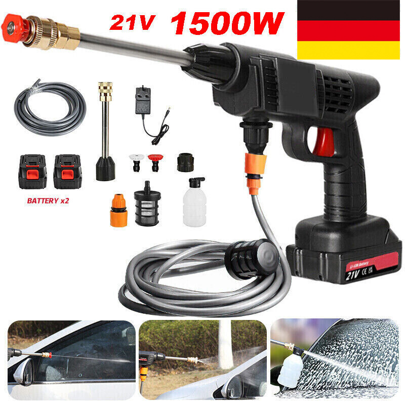 2 Akkus, Tragbarer, Kabelloser Auto-Hochdruckreiniger Mit Jet-Wasser-Waschpistole 1 - Image 8