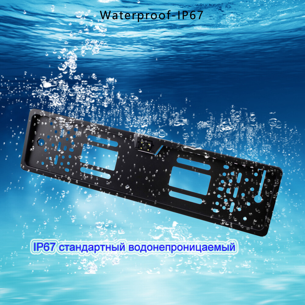 Universal EU License Plate Frame Backup Camera 170 Degree Wide Angle 4 LED Night Vision IP67 Waterproof 12V - Image 3