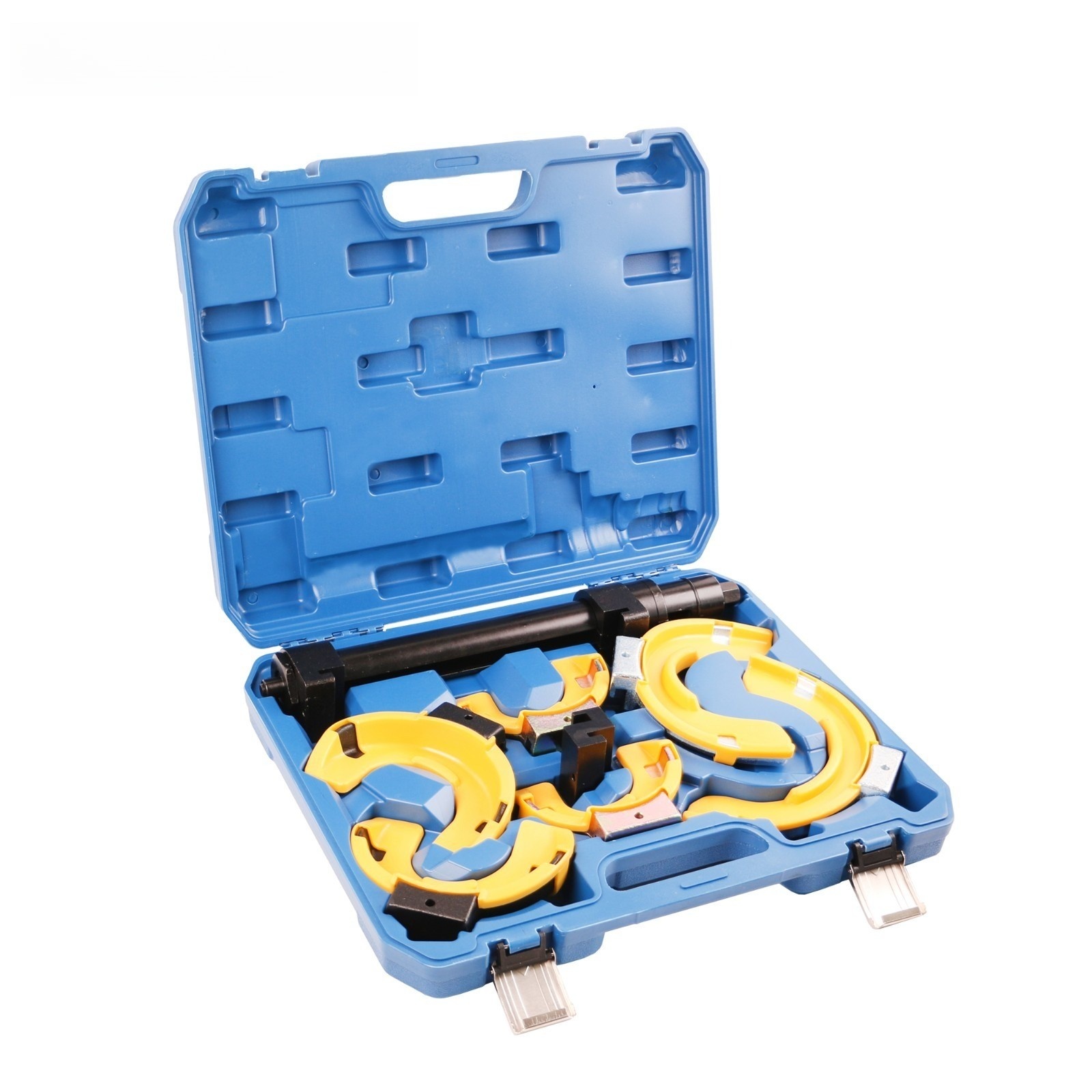Universal MacPherson Coil Spring Compressor Set 1050kg Capacity With 3 Pairs Interchangeable Jaws And Protective Covers - Image 3