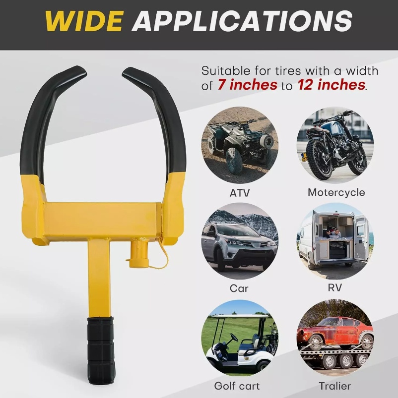 High Performance Wheel Clamps With Safety Lock For Caravans, Cars Vans And Trailers DE
