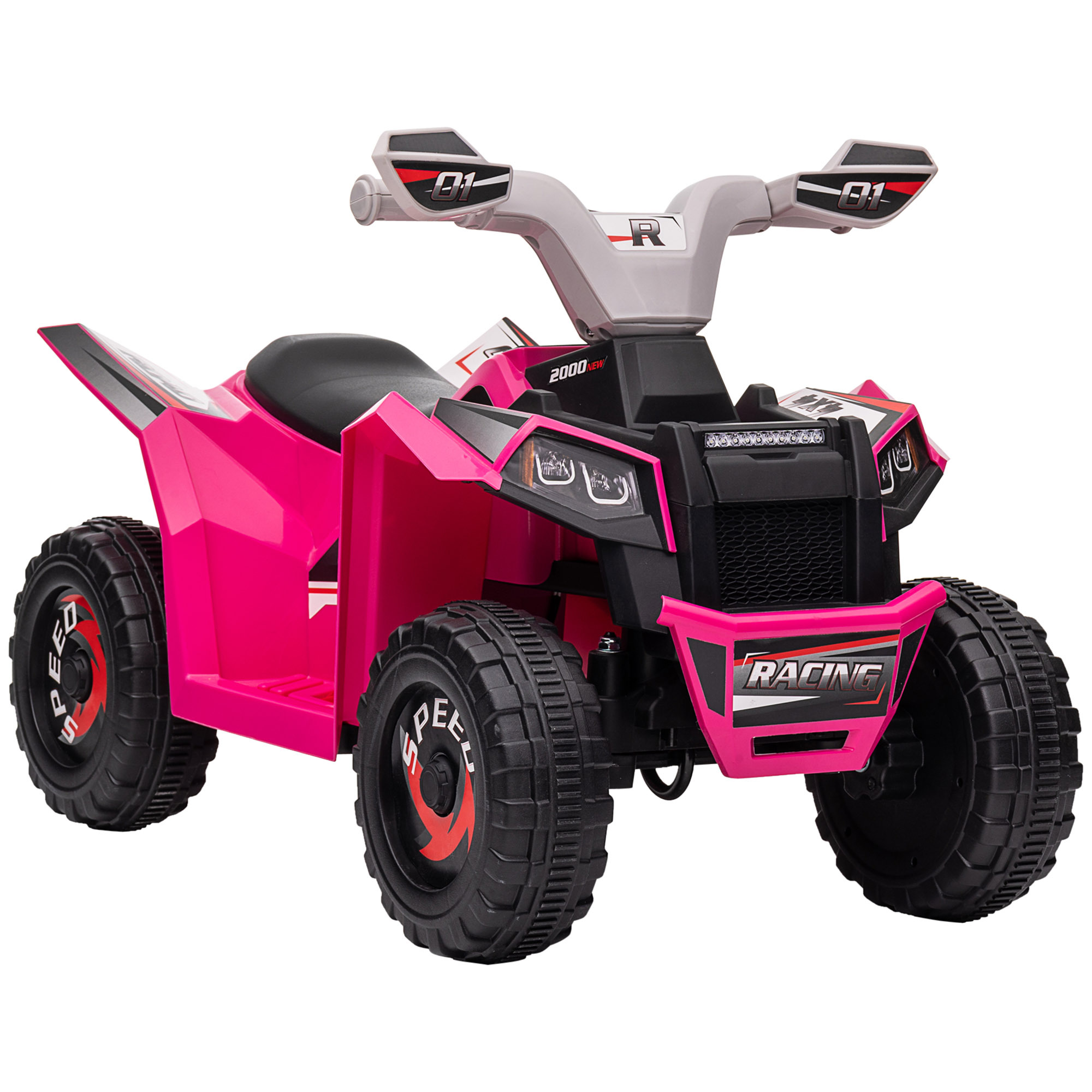 6V Quad Bike With Wear-Resistant Wheels, Forward Backward Function, For Ages 18-36 Months,