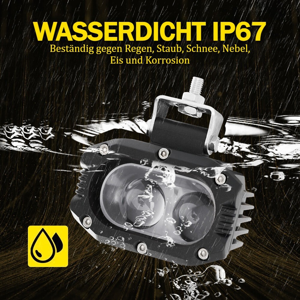 Pair 20W LED Offroad Spot Light Pods 6500K Cold White Die-Cast Aluminum Housing 9-36V - Image 8