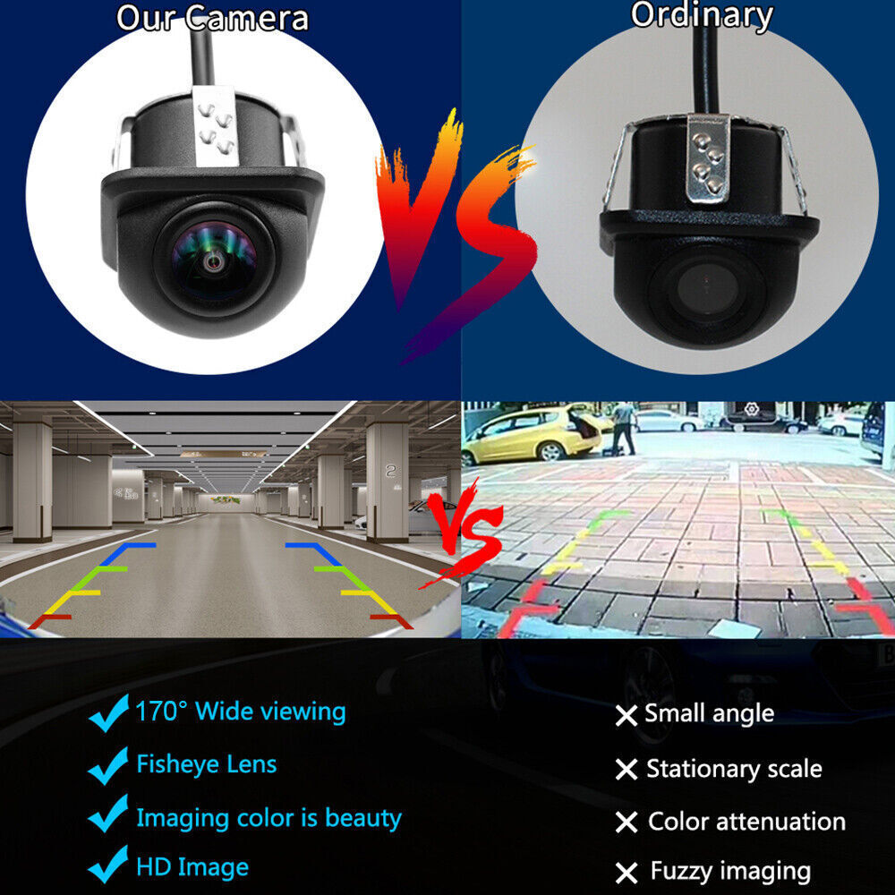 Universal Car Rear View Backup Camera 170 Degree Wide Angle 12V IP67 Waterproof Color Night Vision - Image 4