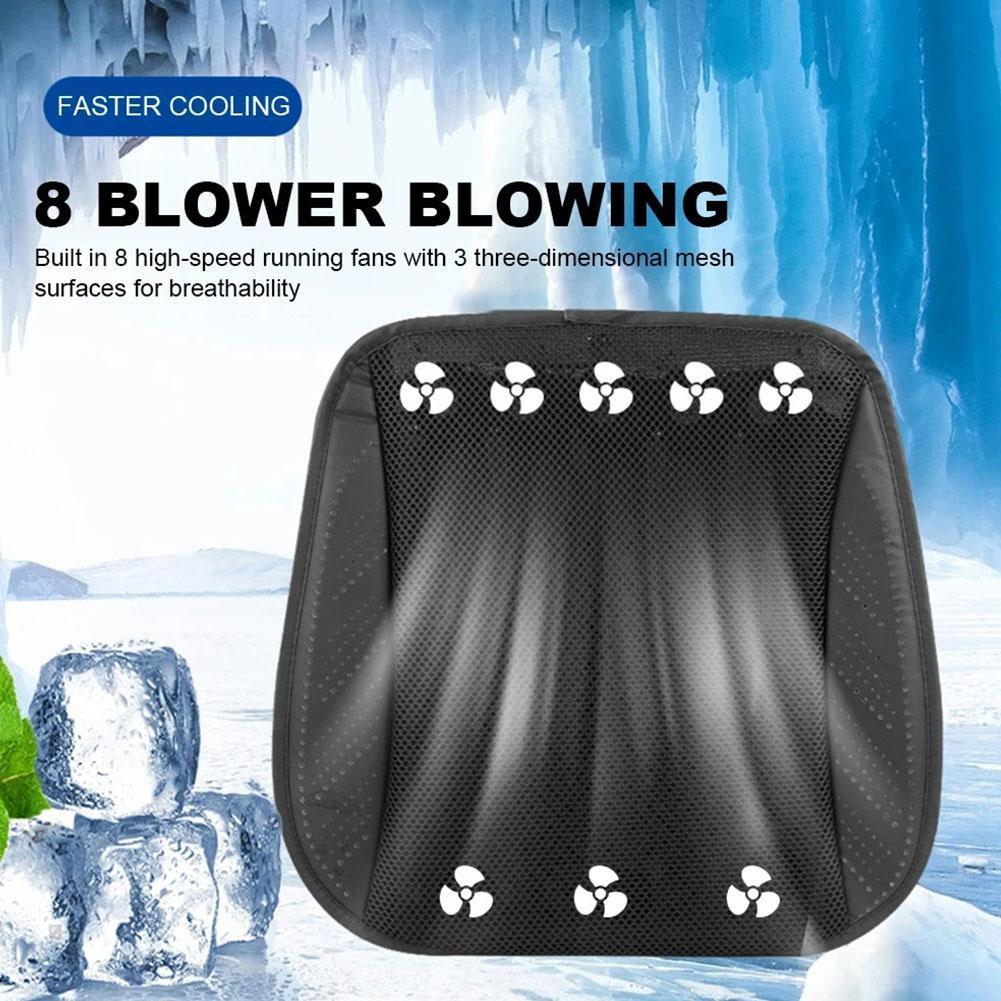 Universal USB Powered Cooling Car Seat Cushion Breathable Ice Silk Ventilated Chair Pad With Fan - Image 5
