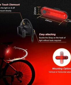 Alternative view of 350 Lumens USB Rechargeable Bicycle Light Set 4 Modes Front Headlight And Rear Taillight 100m Beam Range