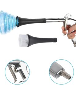 Pneumatic Air Vortex Car Interior Cleaning Tool High Pressure Dry Cleaning Gun With Trumpet And Brush Nozzles