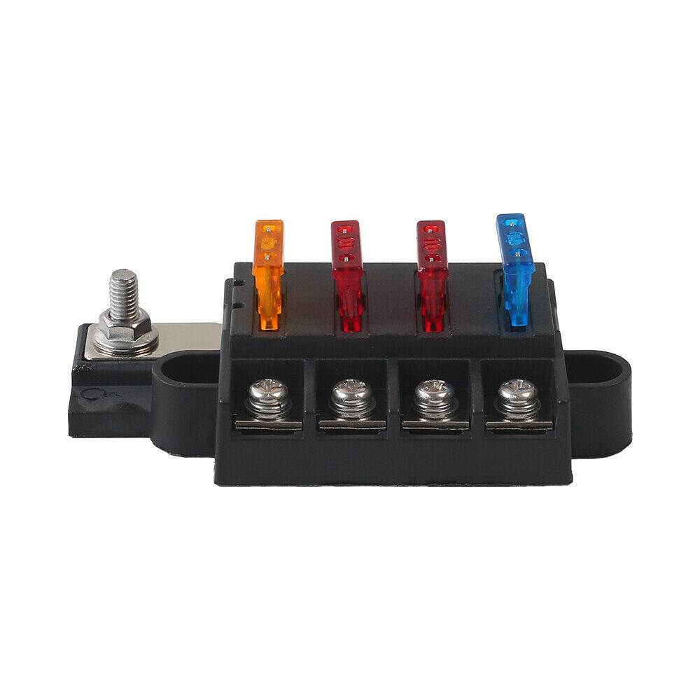4 Way Blade Fuse Box 12V 24V 32V Max Circuit Fuse Block With Cover For Car RV Boat - Image 7